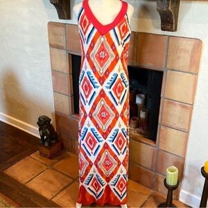 Chicos Colorful Maxi Dress size 2 (chicos sz2) avg size 10/12.